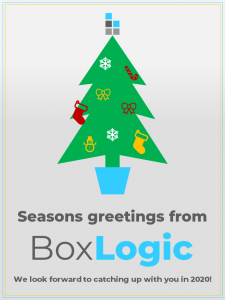 Christmas Card - seasons greetings from BoxLogic! Look forward to catching up in 2020.
