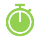 Fully shaded stopwatch in green to show permanent staff