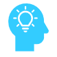 A lightbulb in a human head to show how consultants bring fresh ideas to an organisation